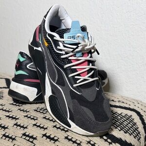 Puma RS-X Black and Blue Sneakers